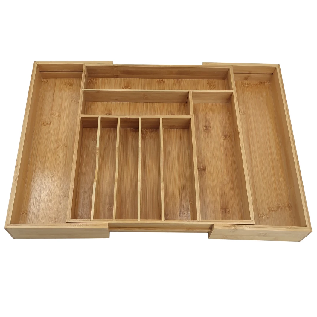 Kitchenware Accessories Expandable Utensil Drawer Organizer Wooden Bamboo Kitchen Cutlery Tray