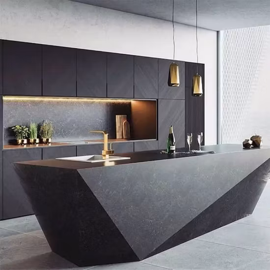 2023 luxo moderno modular design de cozinha móveis de madeira pvc painel de porta de madeira econômico atacado armário de cozinha