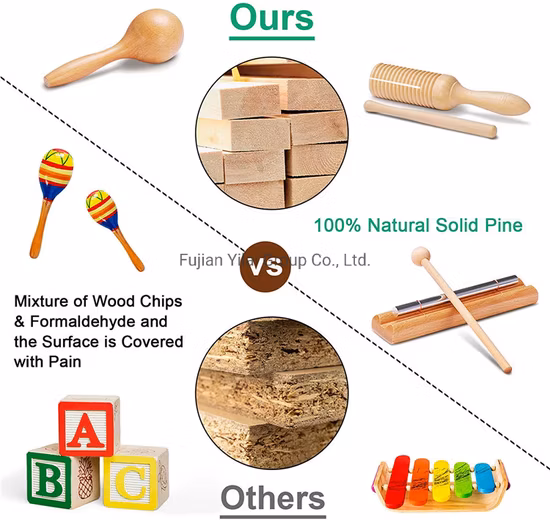 Brinquedos de instrumentos musicais de madeira ecológicos para crianças