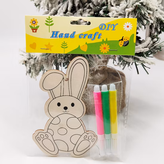 Tábua de corte a laser de madeira para pintar crianças DIY Tábua de artesanato em madeira para decoração de Páscoa