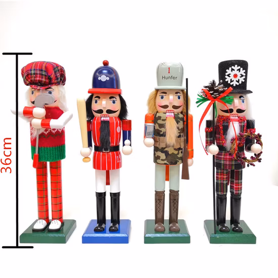 Quebra-nozes ao ar livre para decoração de Natal Solider de madeira 6 pés